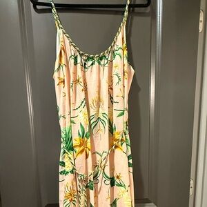 FARM Rio Pink Botanical Beauty Lenzing Ecovero Euroflax Maxi Dress